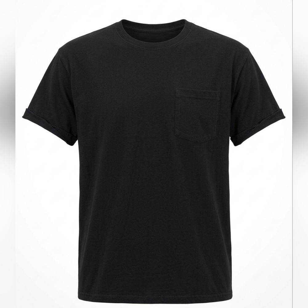 3pack - Fruit of the Loom Black Short Sleeve Tee With One Front Pocket (2X)
